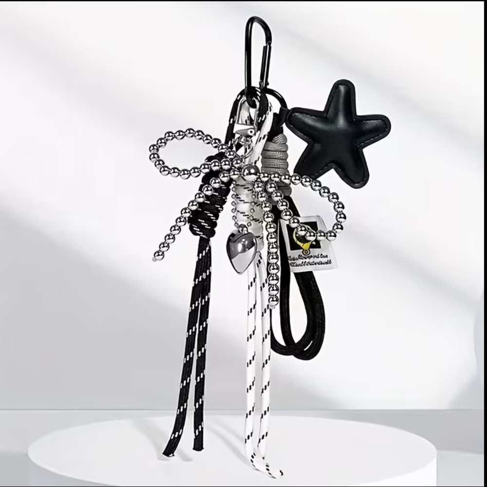 Star Charm Keychain with Tassels